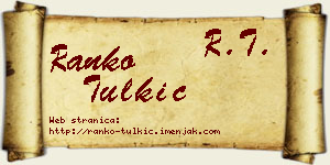 Ranko Tulkić vizit kartica